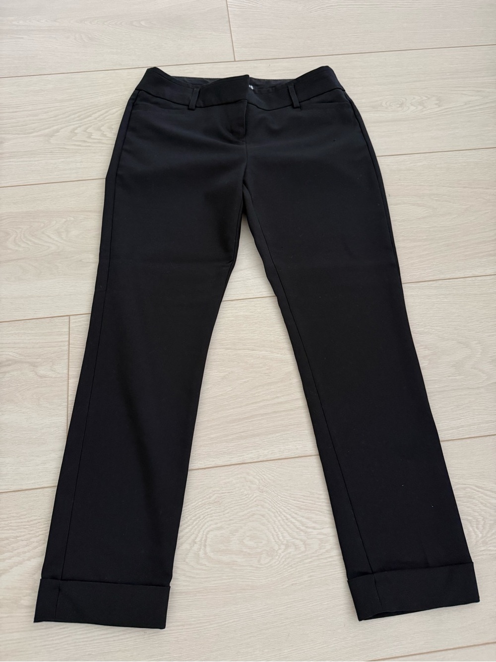 Women’s Express Black Tailored Straight-Leg Trousers